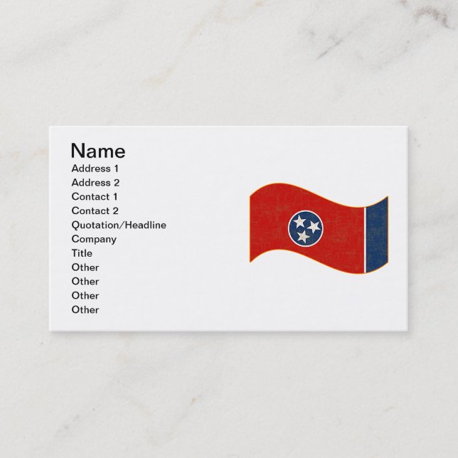 TENNESSEE FLAG BUSINESS CARD (Front)
