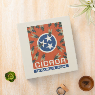 Tennessee Flag Cicada Invasion 3 Ring Binder