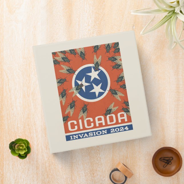 Tennessee Flag Cicada Invasion 3 Ring Binder (In Situ)