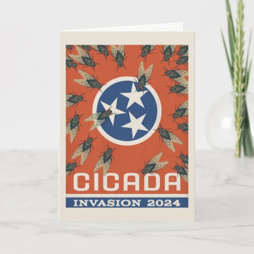 Tennessee Flag Cicada Invasion Card