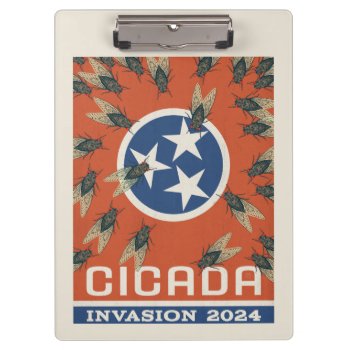 Tennessee Flag Cicada Invasion Clipboard by AndersonDesignGroup at Zazzle
