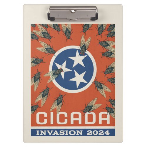 Tennessee Flag Cicada Invasion Clipboard