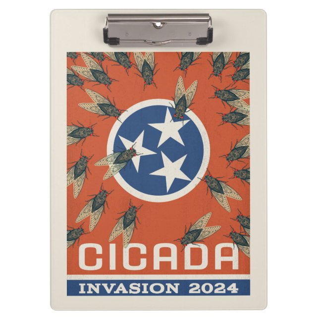 Tennessee Flag Cicada Invasion Clipboard (Front)