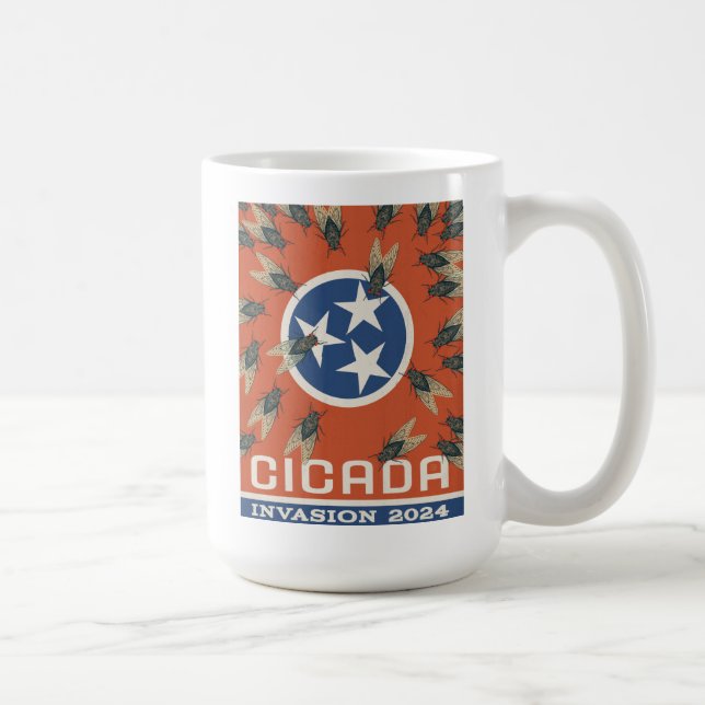 Tennessee Flag Cicada Invasion Coffee Mug (Right)