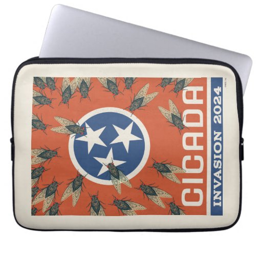 Tennessee Flag Cicada Invasion Laptop Sleeve