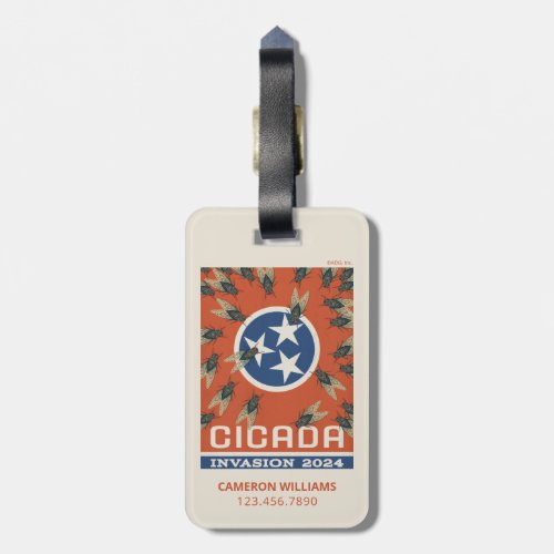 Tennessee Flag Cicada Invasion Luggage Tag