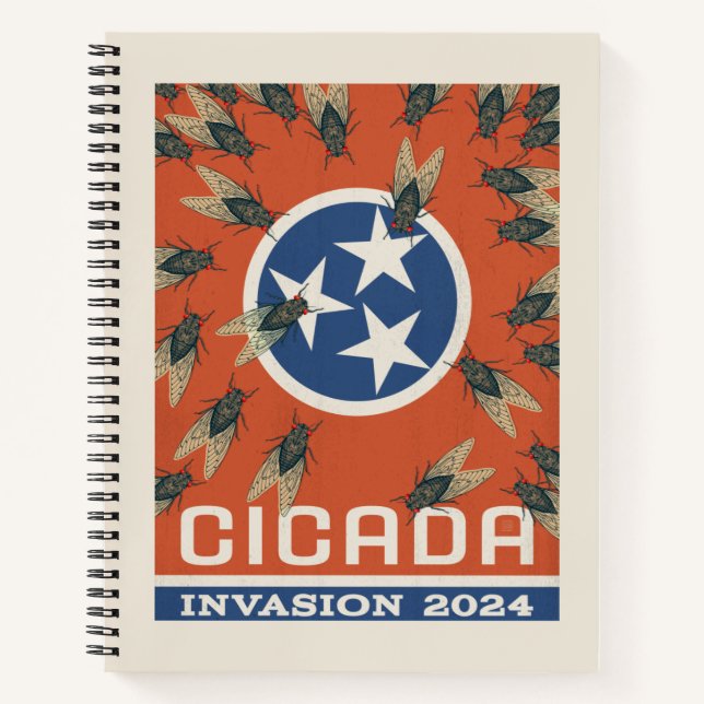 Tennessee Flag Cicada Invasion Notebook (Front)