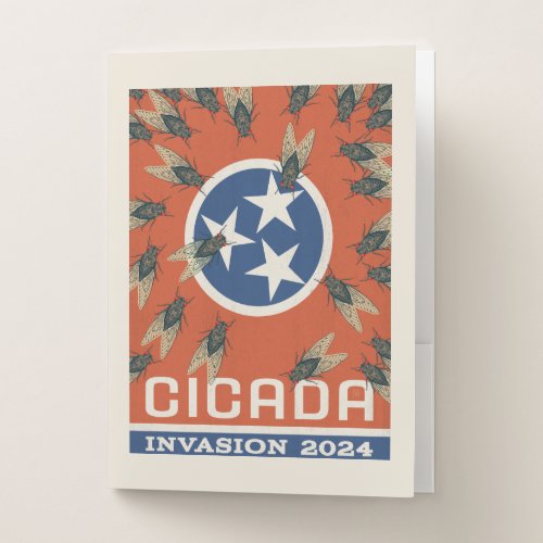 Tennessee Flag Cicada Invasion Pocket Folder