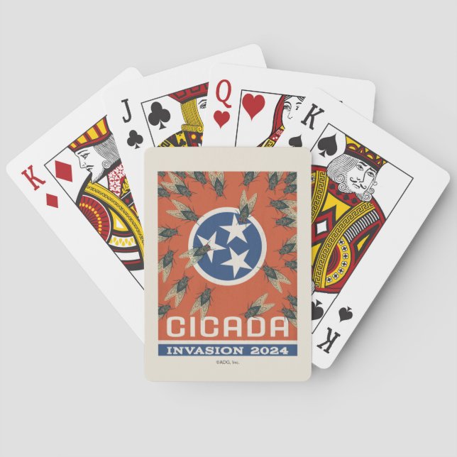 Tennessee Flag Cicada Invasion Poker Cards (Back)