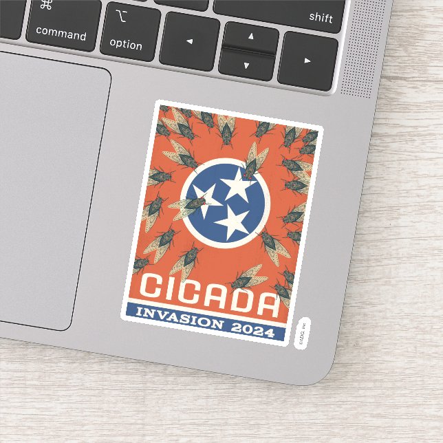 Tennessee Flag Cicada Invasion Sticker (Detail)