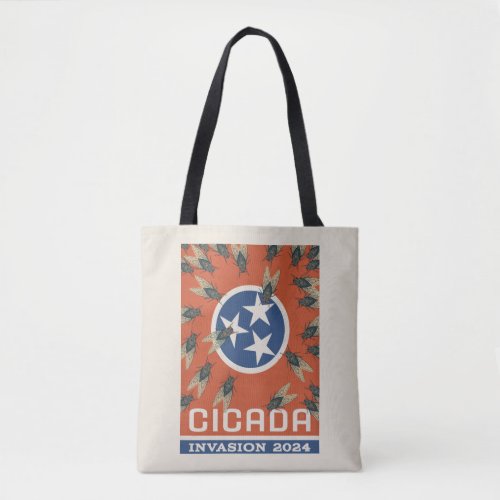 Tennessee Flag Cicada Invasion Tote Bag