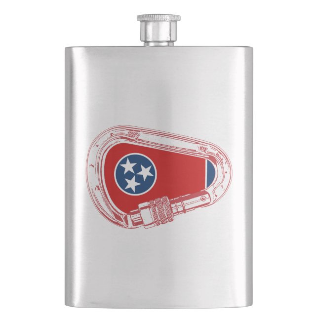 Tennessee Flag Climbing Carabiner Flask (Front)