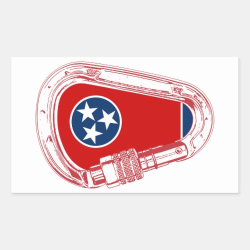 Tennessee Flag Climbing Carabiner Rectangular Sticker