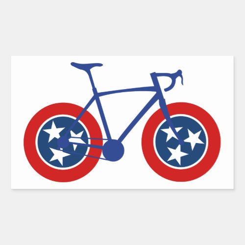 Tennessee Flag Cycling Rectangular Sticker