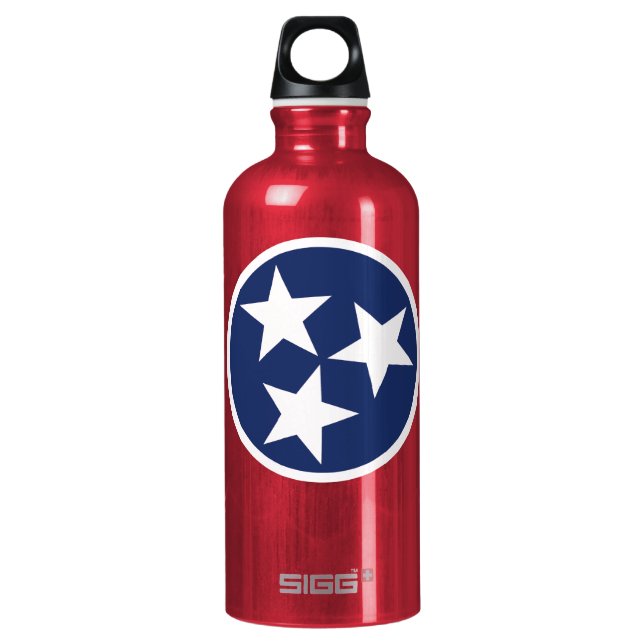 Tennessee Flag Emblem Aluminum Water Bottle (Front)