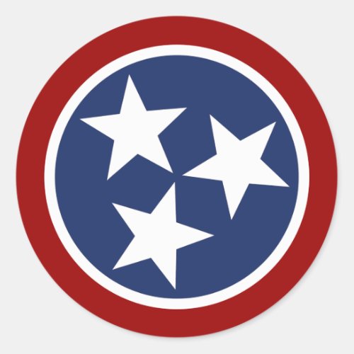 Tennessee Flag Emblem Classic Round Sticker