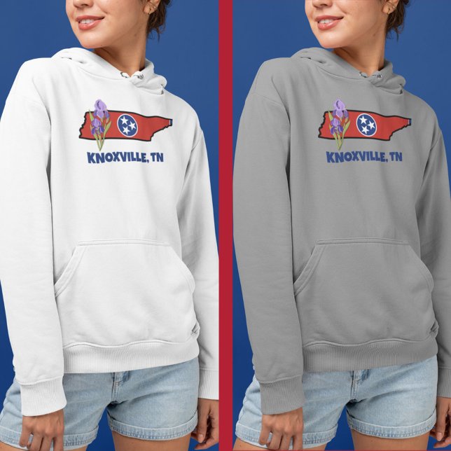 Tennessee Flag & Flower Purple Iris Custom Text Hoodie (Creator Uploaded)