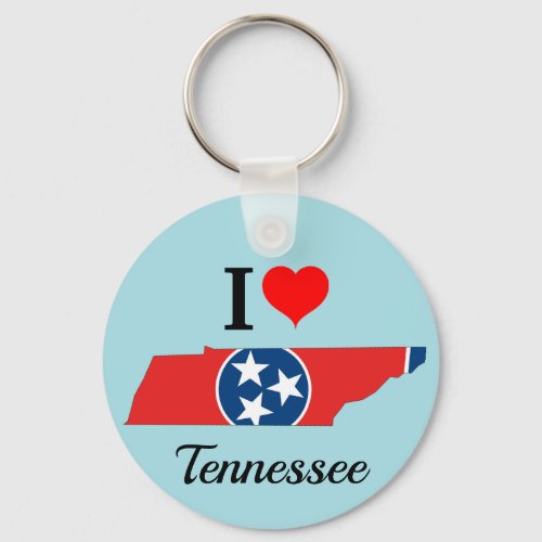 Tennessee Flag Map Keychain