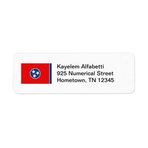 Tennessee Flag Return Address Label