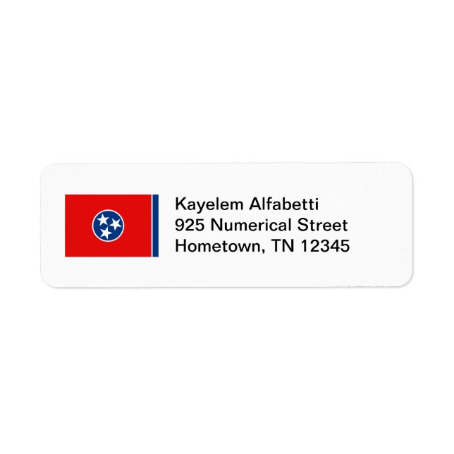 Tennessee Flag Return Address Label (Front)