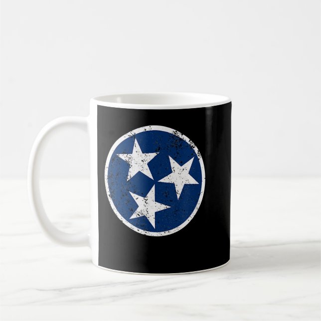Tennessee Flag Star Logo Volunteer State Nashville Coffee Mug (Left)