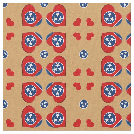 Tennessee Flag & Tennessee Hearts fashion Fabric
