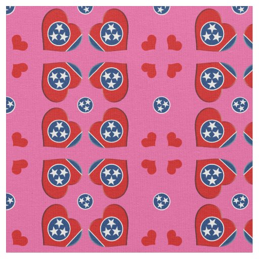 Tennessee Flag & Tennessee Hearts fashion Fabric