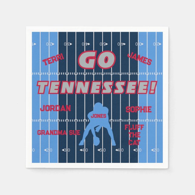 Tennessee Football Family Paper Napkin (Front)