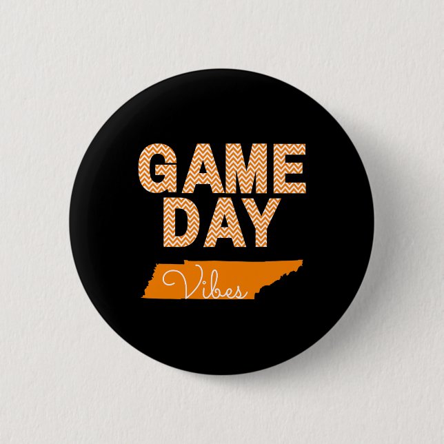 Tennessee Football Game Day Vibes Fall Tailgate  Button (Front)