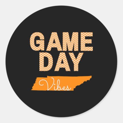 Tennessee Football Game Day Vibes Fall Tailgate  Classic Round Sticker