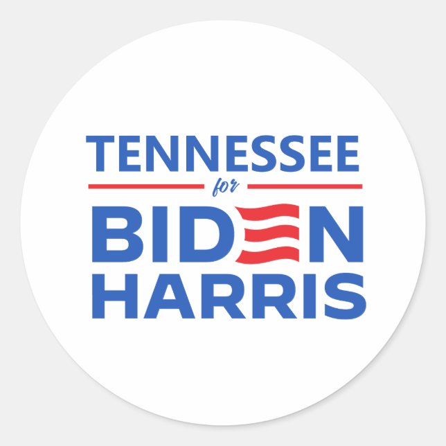 Tennessee for Biden Harris Classic Round Sticker (Front)
