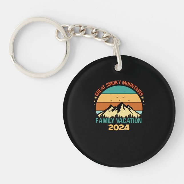 Tennessee Great Smoky Mountains Family Vacation Keychain (Front)