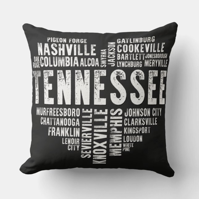 Tennessee Heart Love Knoxville Nashville Memphis  Throw Pillow (Front)