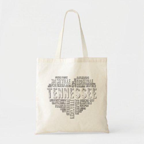 Tennessee Heart Love Knoxville Nashville Memphis Tote Bag