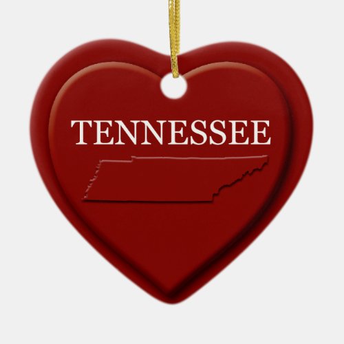 Tennessee Heart Map Christmas Ornament