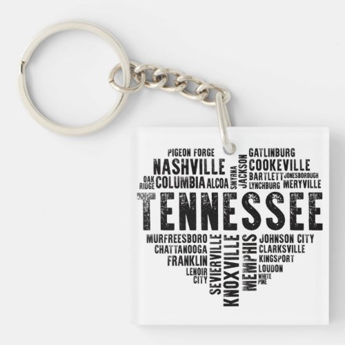 Tennessee Heart Nashville Memphis Alcoa Keychain