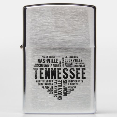 Tennessee Heart Nashville Memphis Alcoa Zippo Lighter