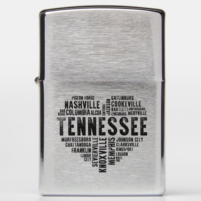 Tennessee Heart Nashville Memphis Alcoa Zippo Lighter (Front)