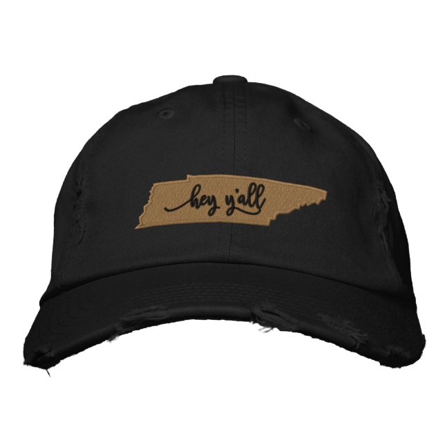 Tennessee Hey Y'all Hat - Black (Front)