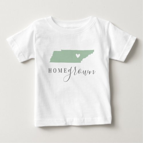 Tennessee Home Grown  Editable Colors State Map Baby T_Shirt