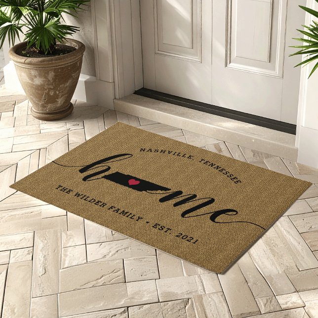 Tennessee Home State Personalized Doormat (Creator Uploaded)