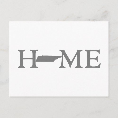 Tennessee Home State Shaped Letter Gray Word Art Postcard