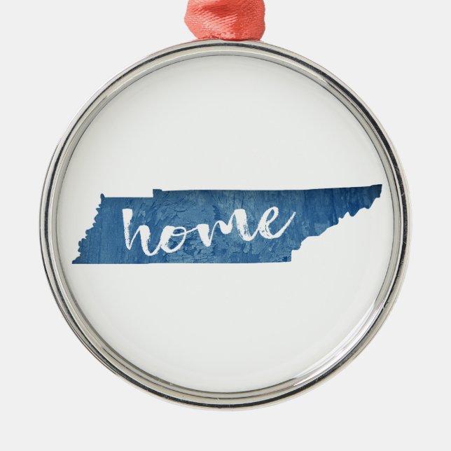 Tennessee Home Wood Grain Metal Ornament (Front)