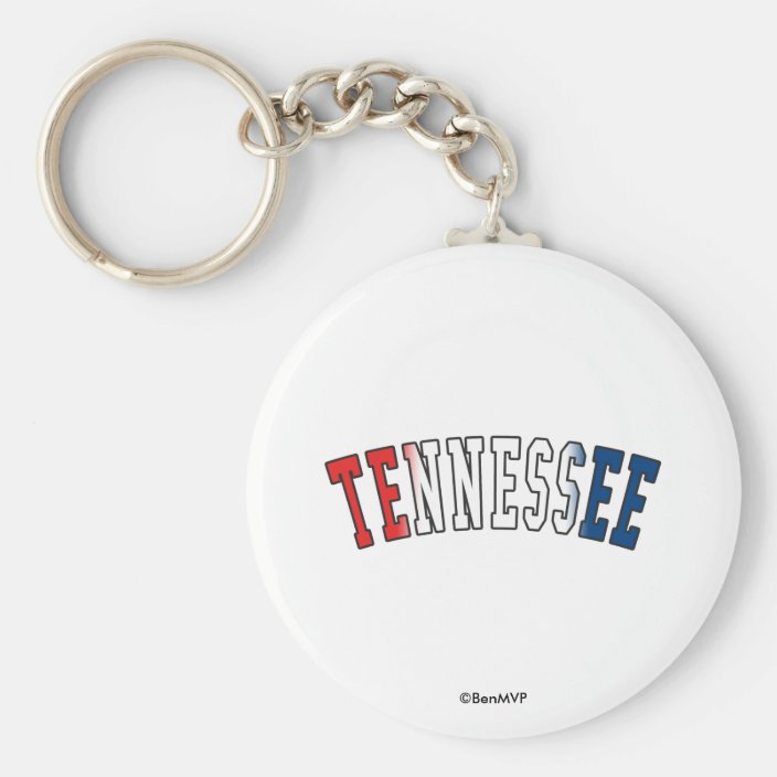 Tennessee in State Flag Colors Key Chain