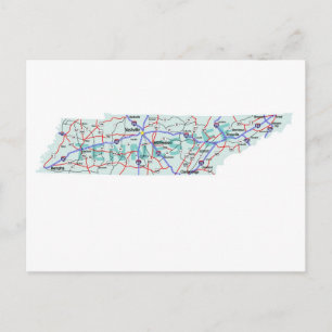 Tennessee Interstate Map Postcard