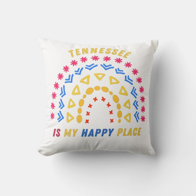 Tennessee is my happy place throw pillow (Front)