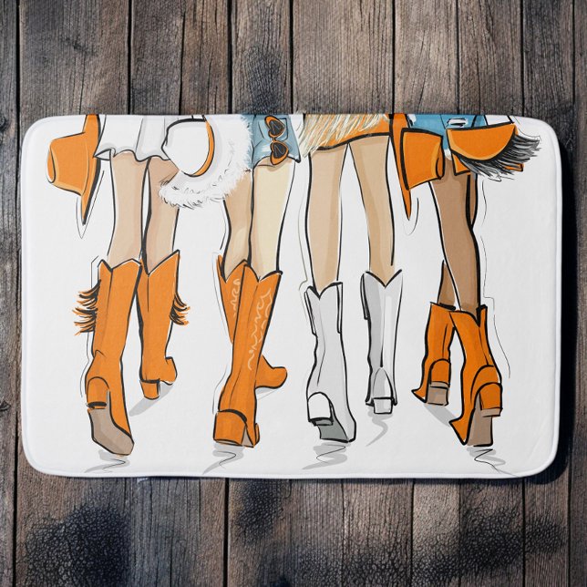 Tennessee Ladies Cowboy Boots Orange Fashion  Bath Mat (Creator Uploaded)