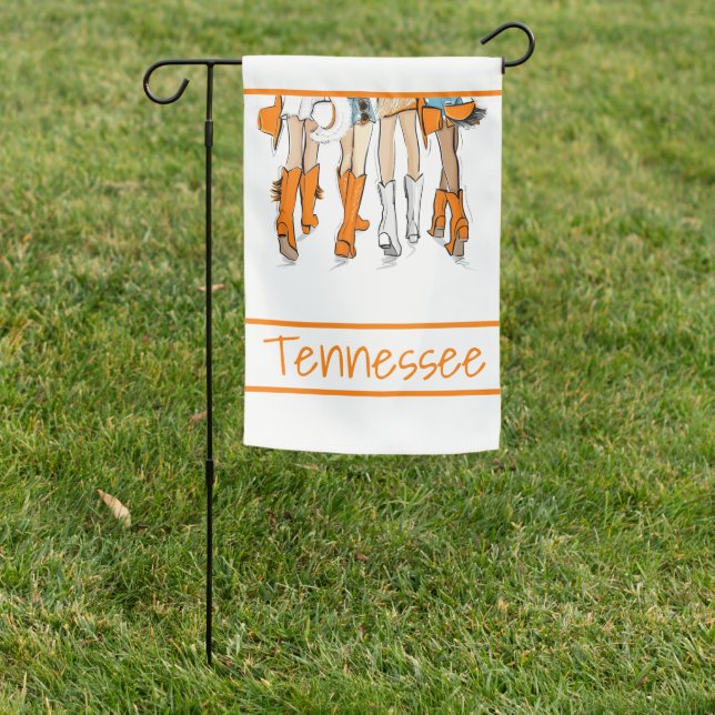 Tennessee Ladies Cowboy Boots Orange Fashion Garden Flag (In SItu)