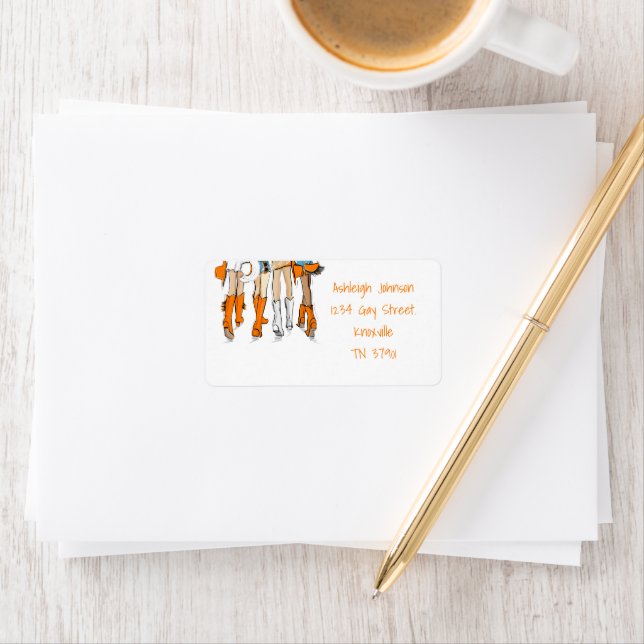 Tennessee Ladies Cowboy Boots Orange Fashion Name Label (Insitu)