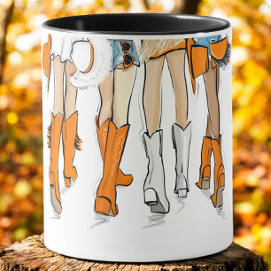 Tennessee Ladies Orange Cowboy Boots Personalized Mug